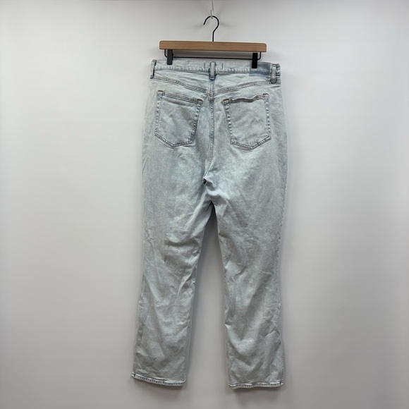 Abercrombie & Fitch The Slim Straight Ultra High Rise Slit Jeans Light Denim 33 - Picture 6 of 9